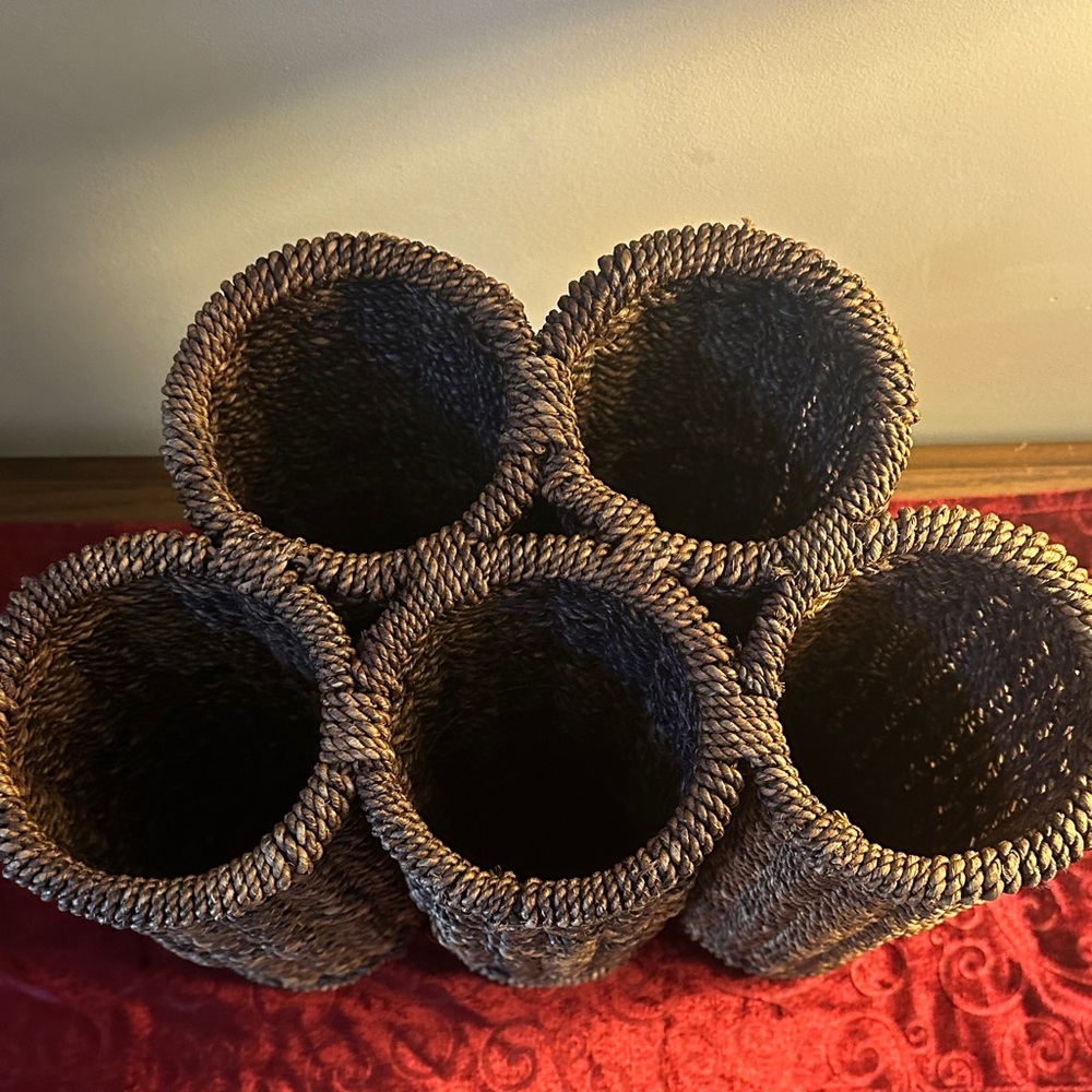 Wicker Woven Wine Rack - Picture 4 of 8